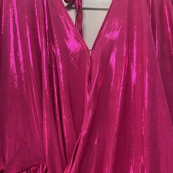 Women's Party Dress Backless Batwing Long Sleeve V-Neck Drape Knot Dress Size L - Picture 5 of 9